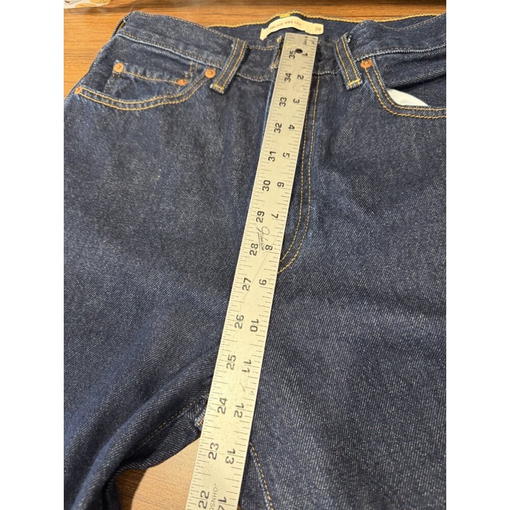 Levi premium denim Ribcage Wide Leg jeans Big E Sz 28 - Picture 8 of 12